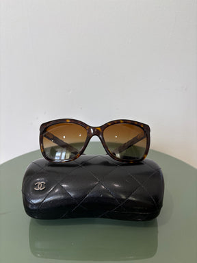 Chanel Butterfly Polarized Sunglasses Tortoishell