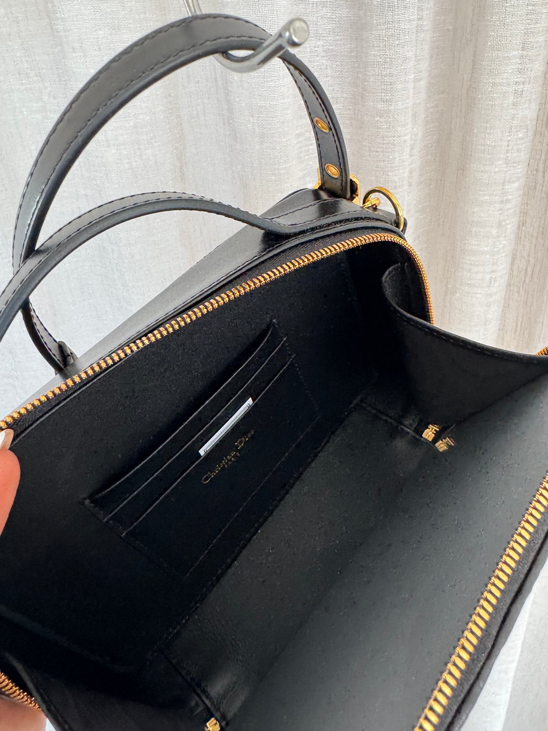 Dior Caro Black Box Bag With Top Handle