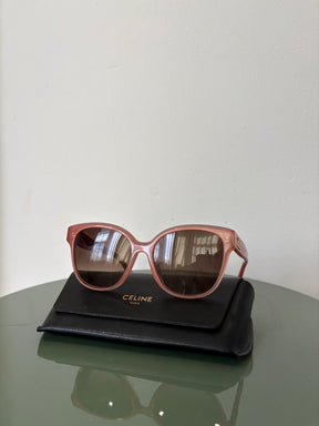 Celine Pink Oversized Square Triomphe Arm Sunglasses