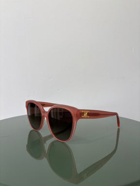 Celine Pink Oversized Square Triomphe Arm Sunglasses
