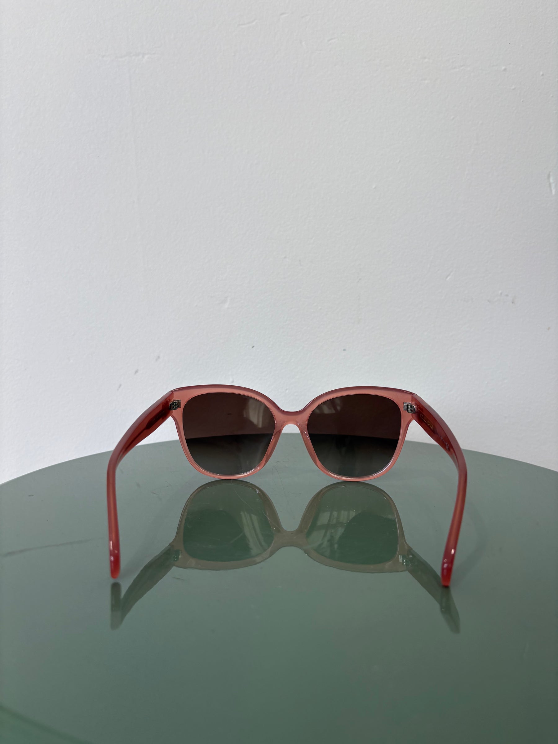 Celine Pink Oversized Square Triomphe Arm Sunglasses