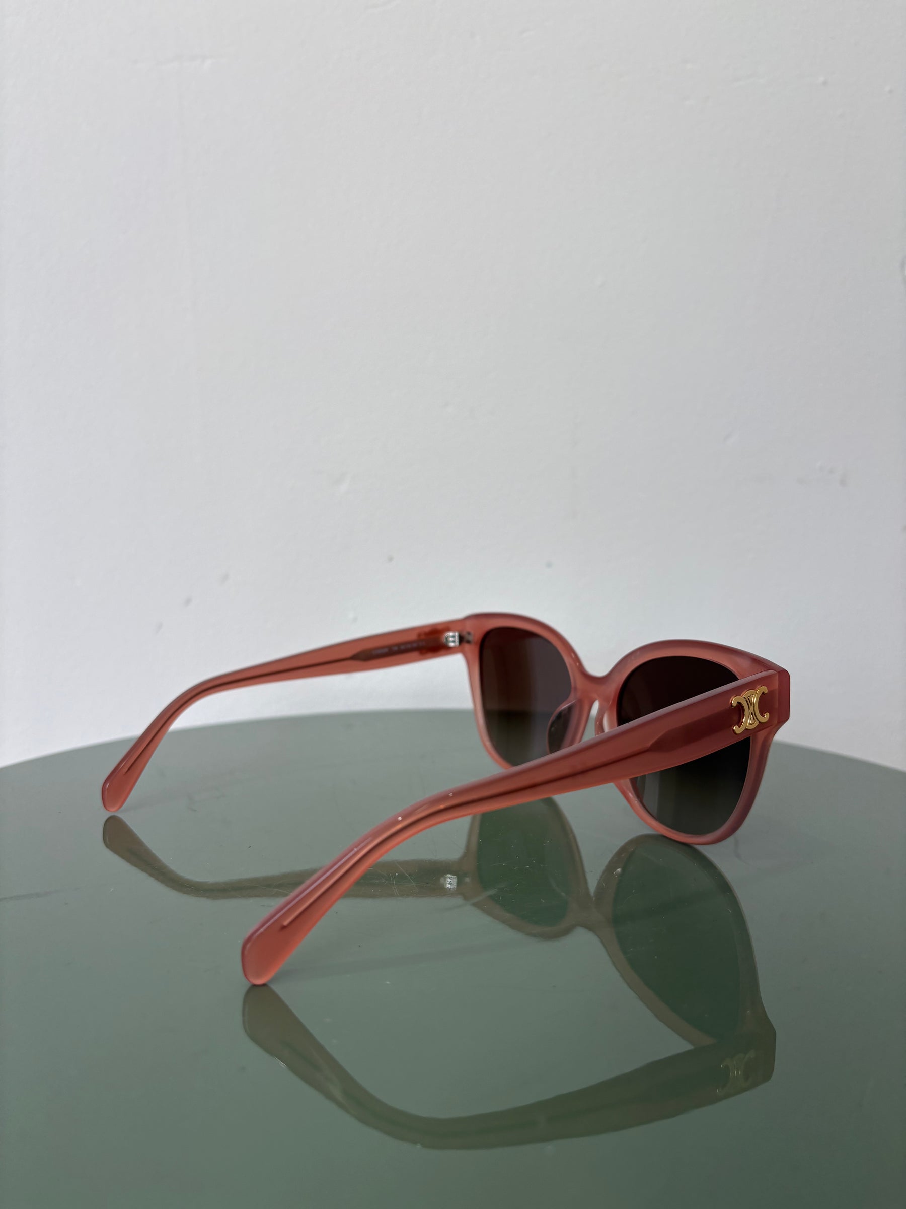 Celine Pink Oversized Square Triomphe Arm Sunglasses