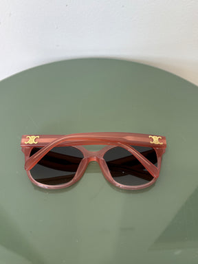 Celine Pink Oversized Square Triomphe Arm Sunglasses