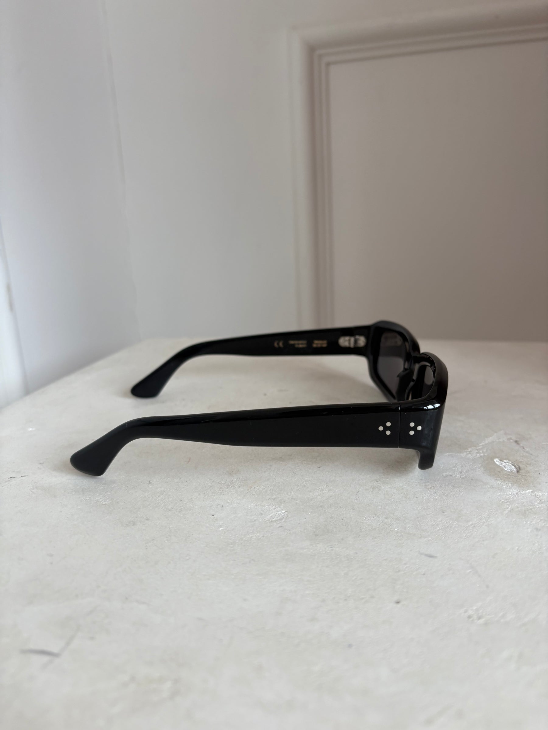 Port Tanger Black Rectangle Sunglasses