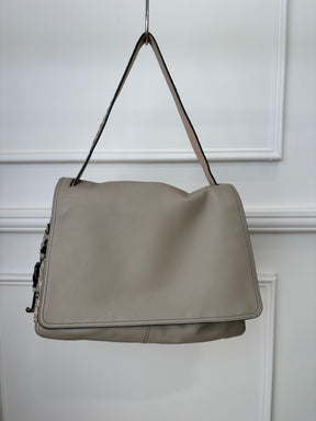 Bottega Veneta Taupe Studded Intrecciato Leather Shoulder Flap Bag