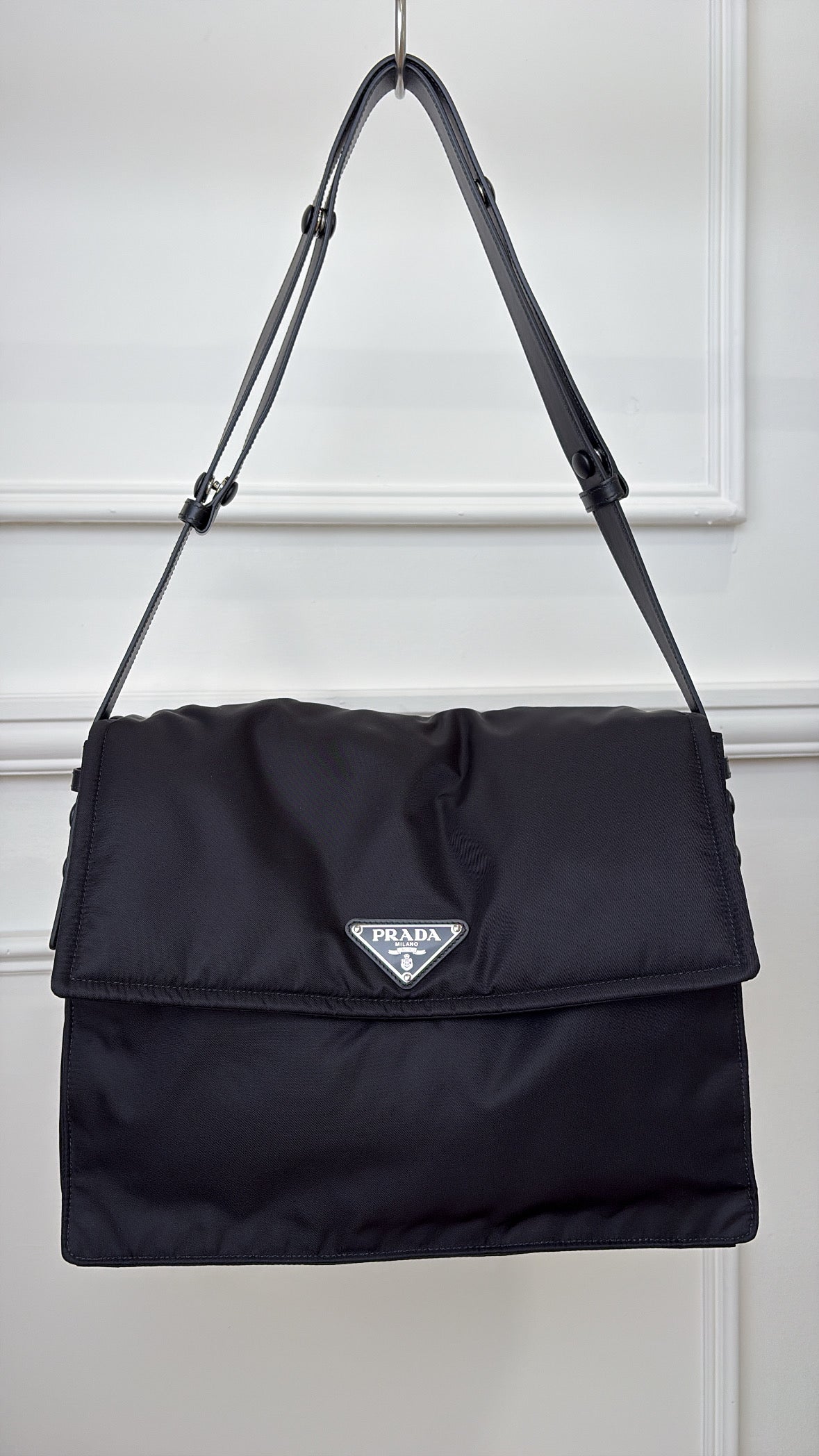 Prada Black Nylon Satchel Shoulder Bag