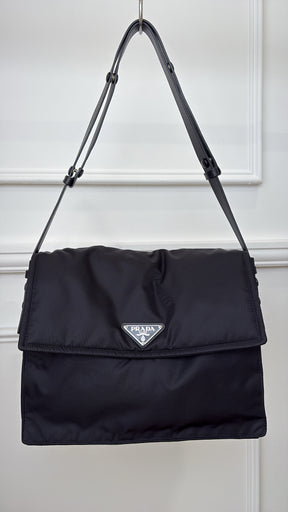 Prada Black Nylon Satchel Shoulder Bag
