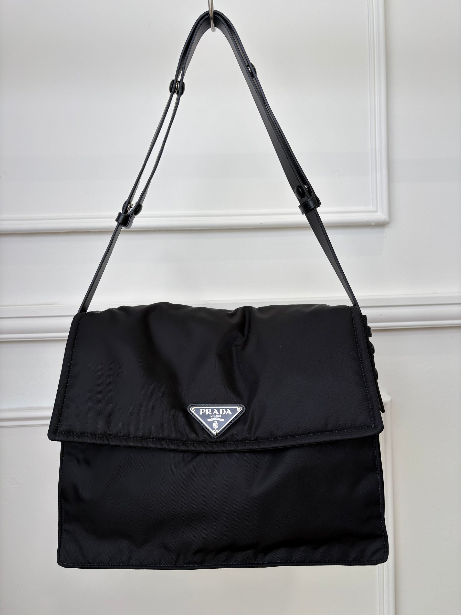 Prada Black Nylon Satchel Shoulder Bag