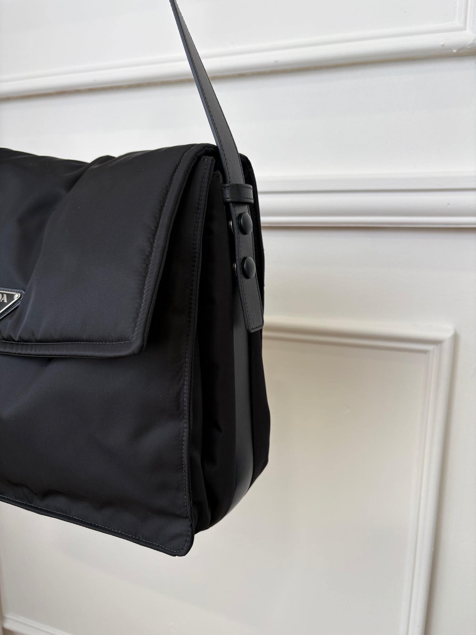 Prada Black Nylon Satchel Shoulder Bag