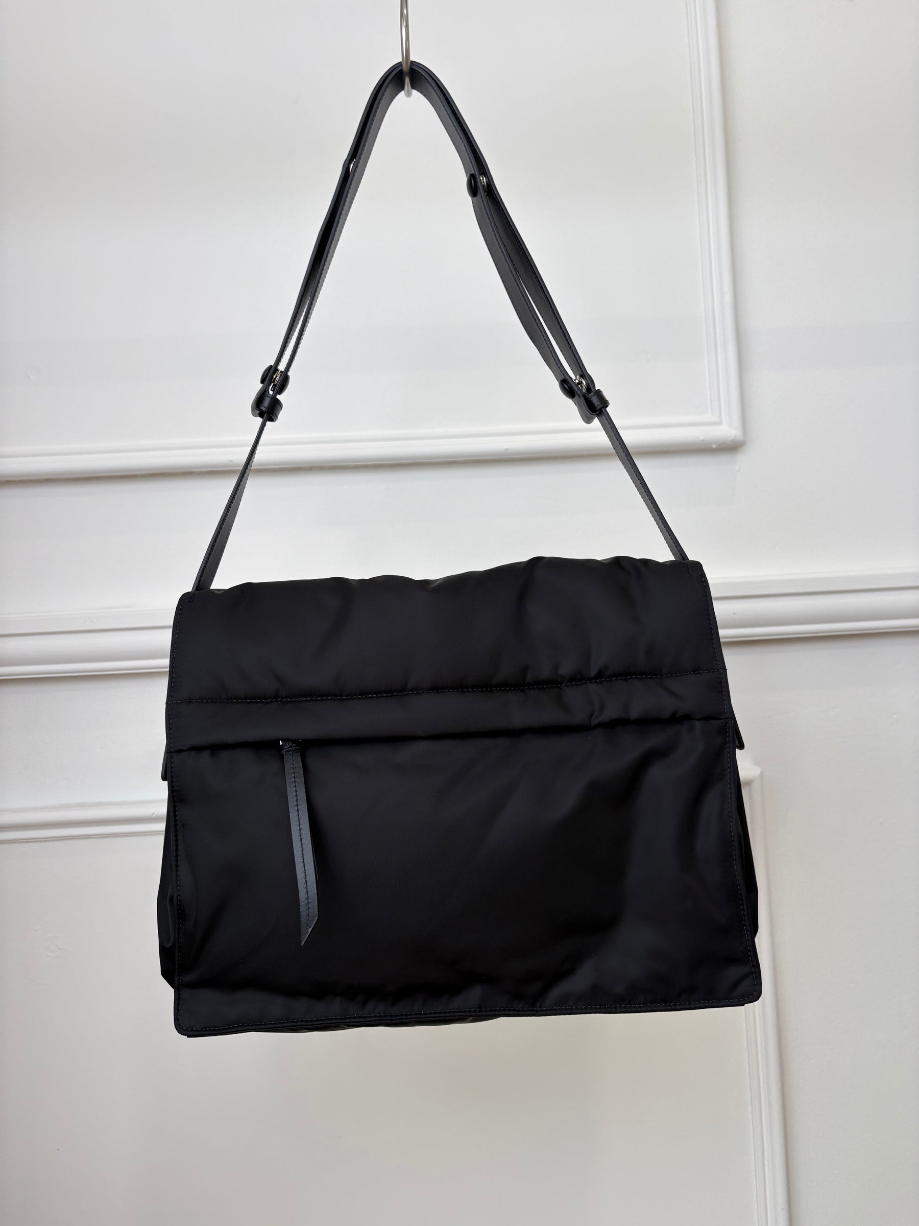 Prada Black Nylon Satchel Shoulder Bag