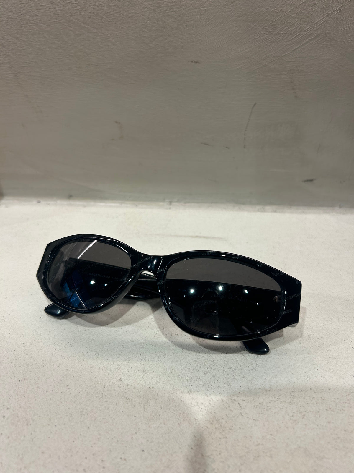 Balenciaga Black All Over Logo Sunglasses