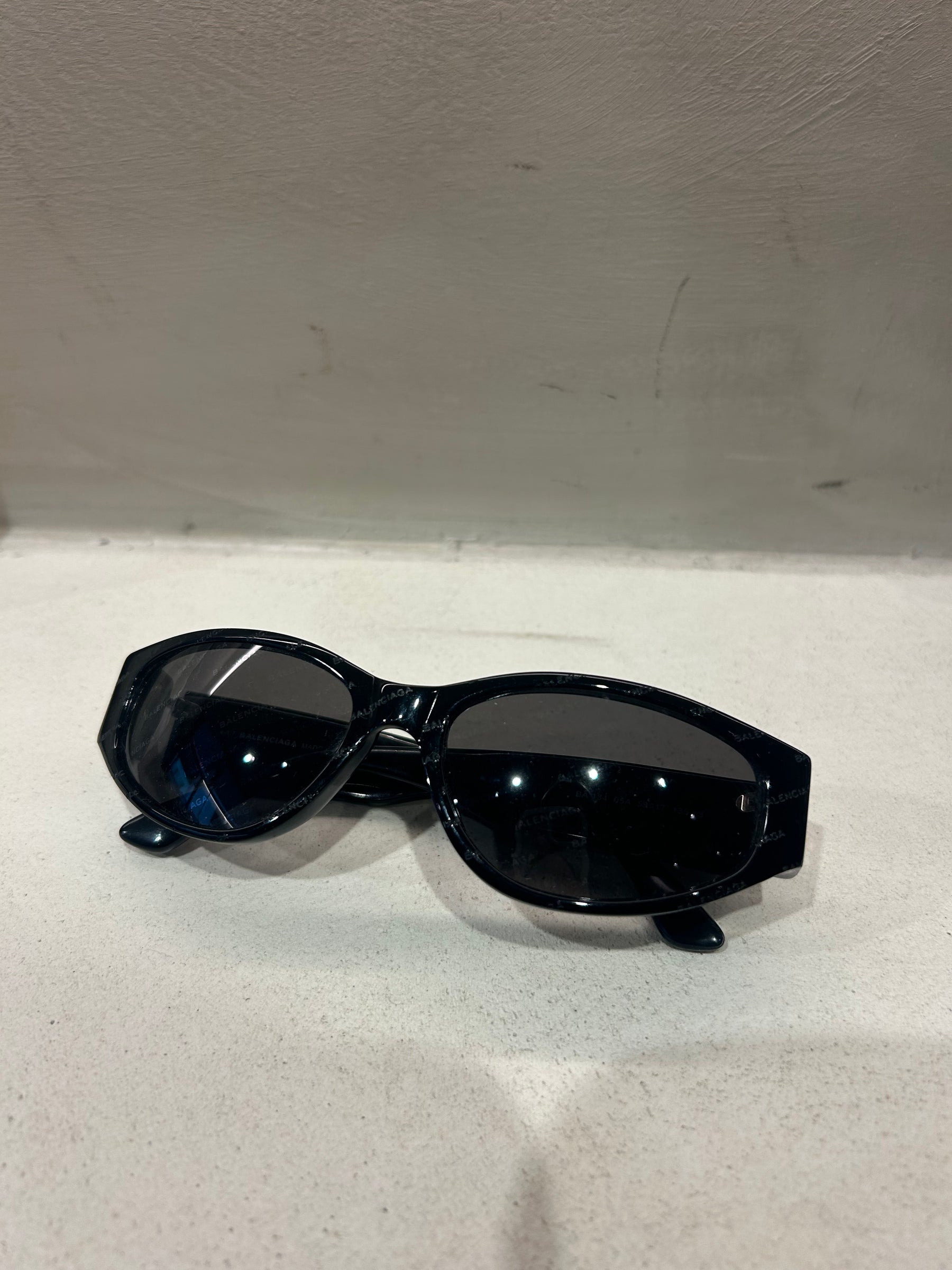 Balenciaga Black All Over Logo Sunglasses