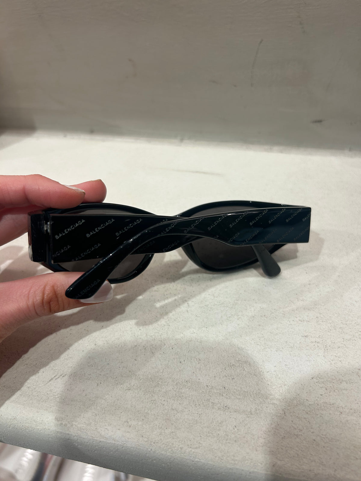 Balenciaga Black All Over Logo Sunglasses