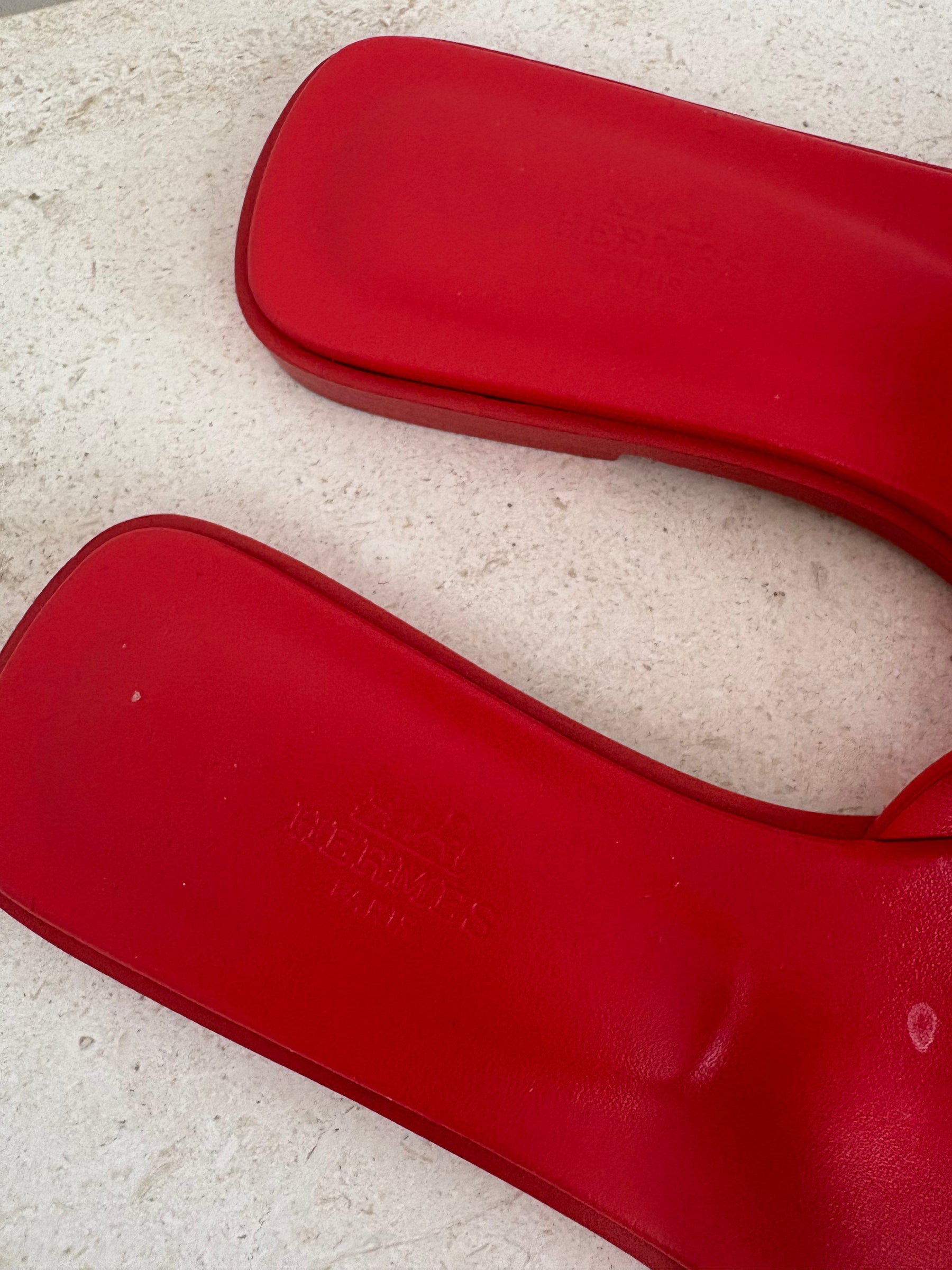 Hermès Blood Orange Suede Orans, 36.5