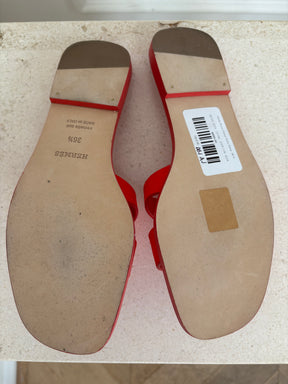 Hermès Blood Orange Suede Orans, 36.5