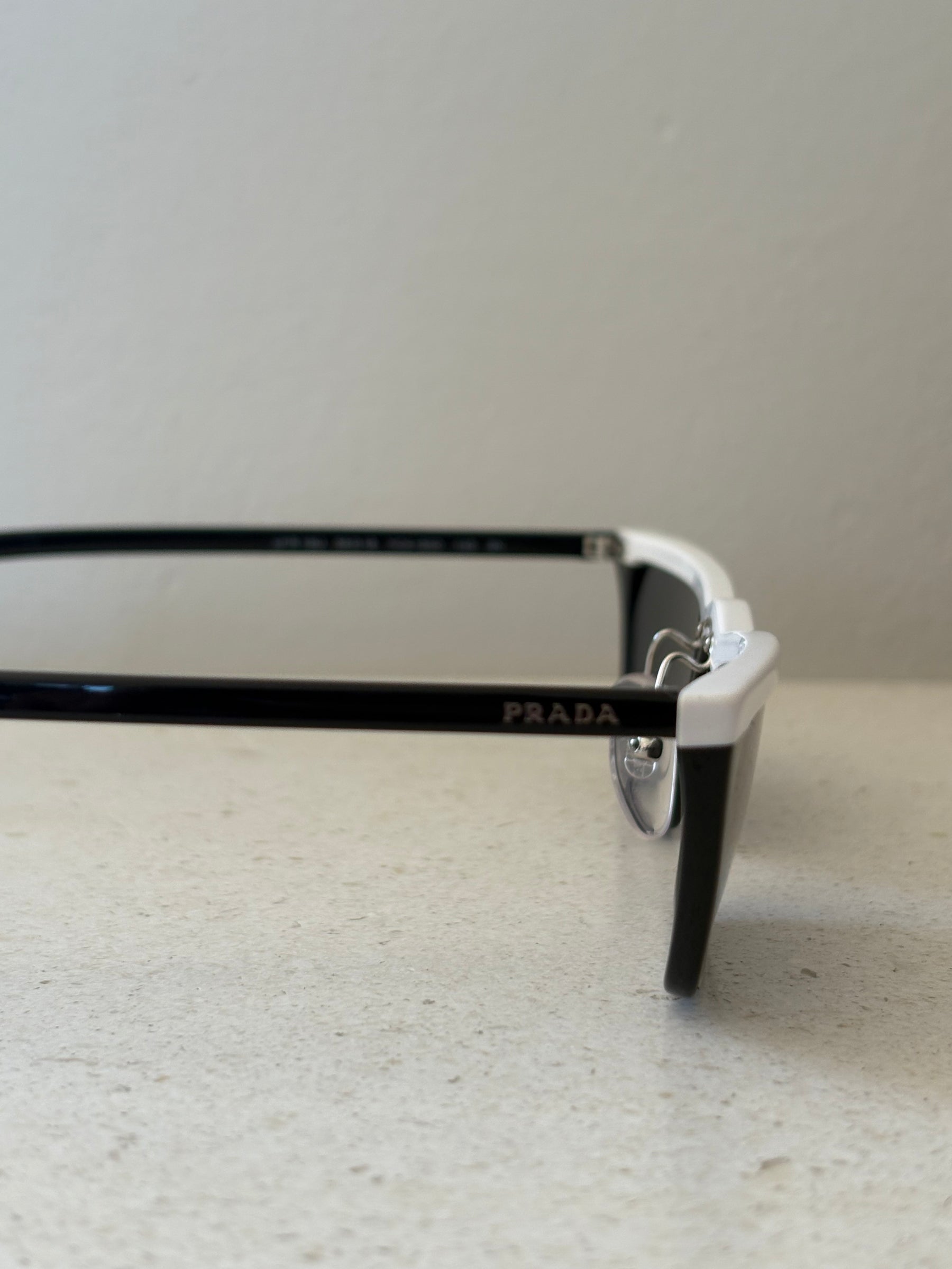 Prada Black with White Top Cat Eye Sunglasses