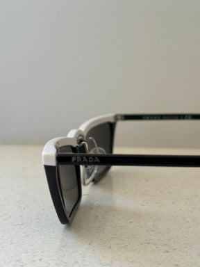 Prada Black with White Top Cat Eye Sunglasses