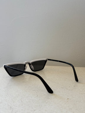 Prada Black with White Top Cat Eye Sunglasses