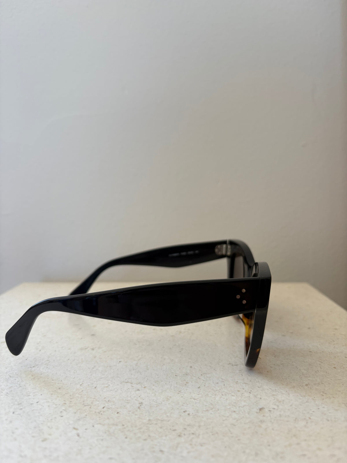 Céline Black and Tortoiseshell Oversized Sunglasses