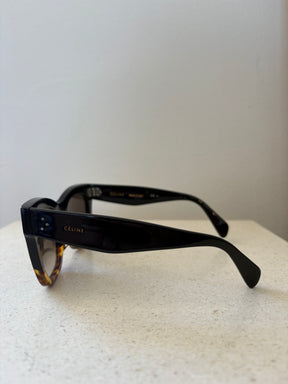 Céline Black and Tortoiseshell Oversized Sunglasses