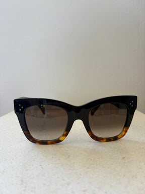 Céline Black and Tortoiseshell Oversized Sunglasses