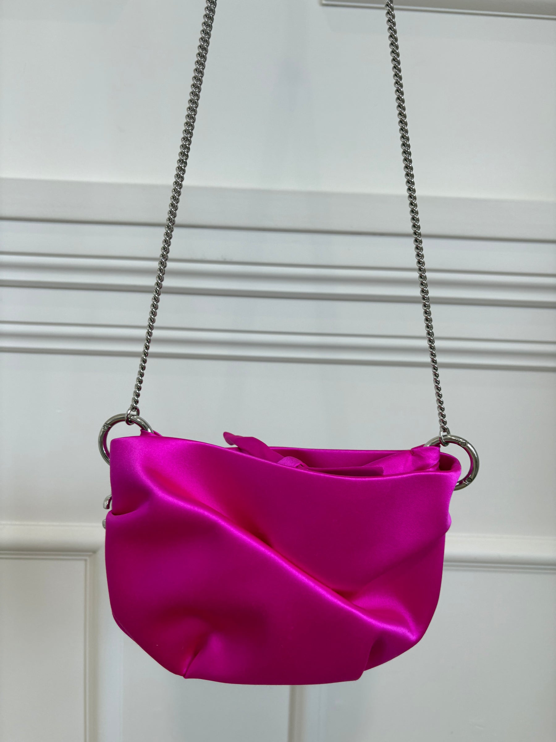 Jimmy Choo Bonny Fuscia Satin Bag