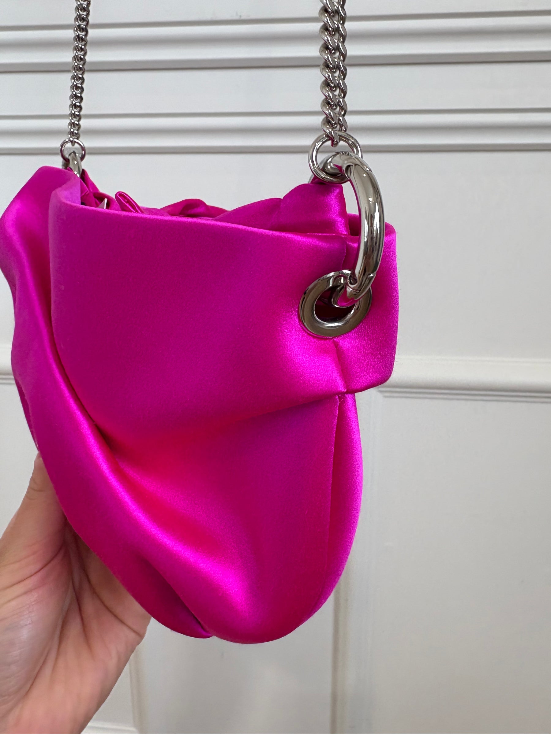 Jimmy Choo Bonny Fuscia Satin Bag