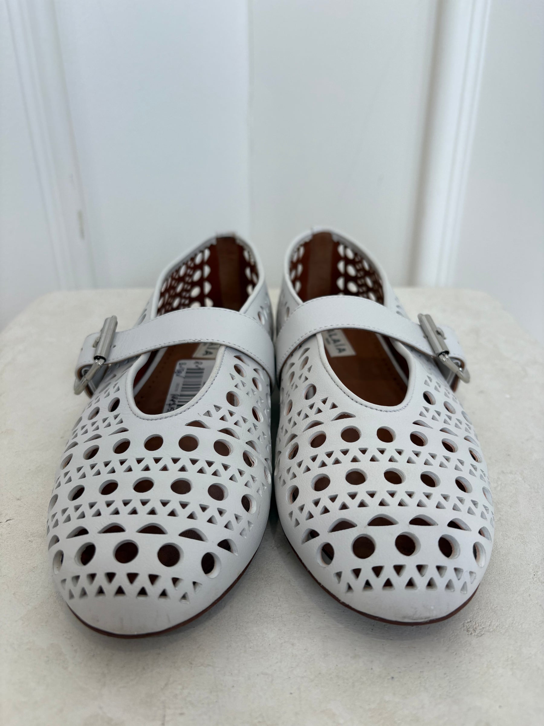 Alaïa Ballet Flats Vienne Lambskin White, 37