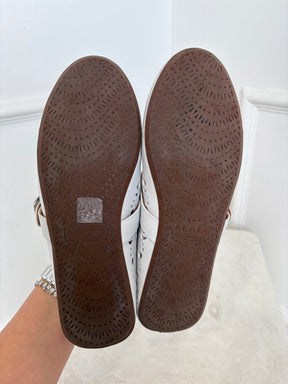 Alaïa Ballet Flats Vienne Lambskin White, 37