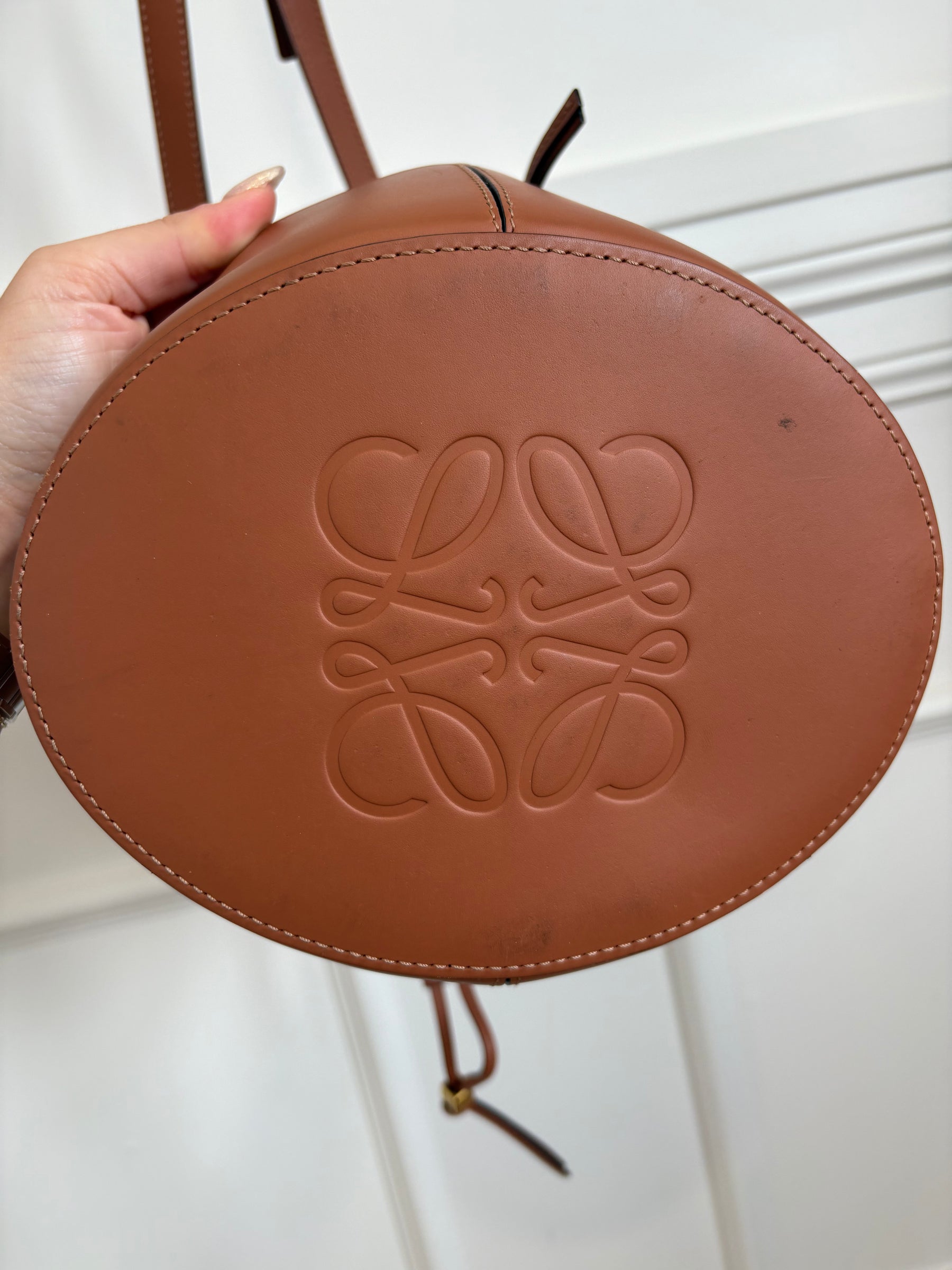 Loewe Black and Tan Leather Drawstring Balloon Bucket Bag