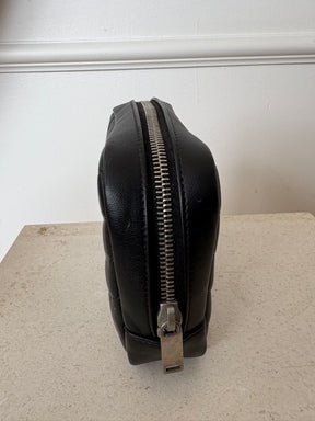 Saint Laurent Black Leather Zipped Cosmetic Bag