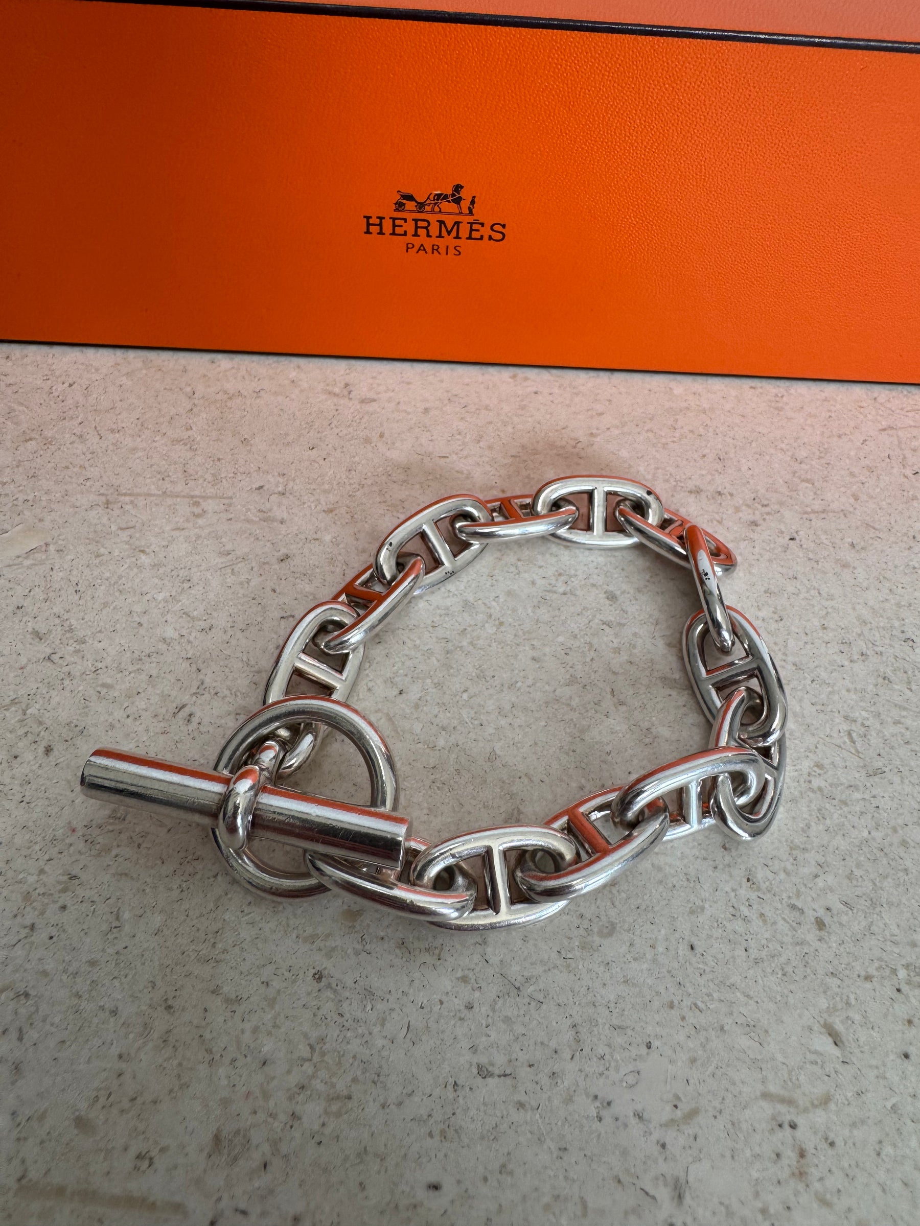 Hermès Sterling Silver Large Chaine d'ancre bracelet