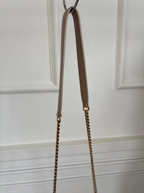 Saint Laurent Toy Puffer In Lambskin Dark Beige