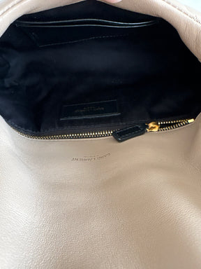 Saint Laurent Toy Puffer In Lambskin Dark Beige