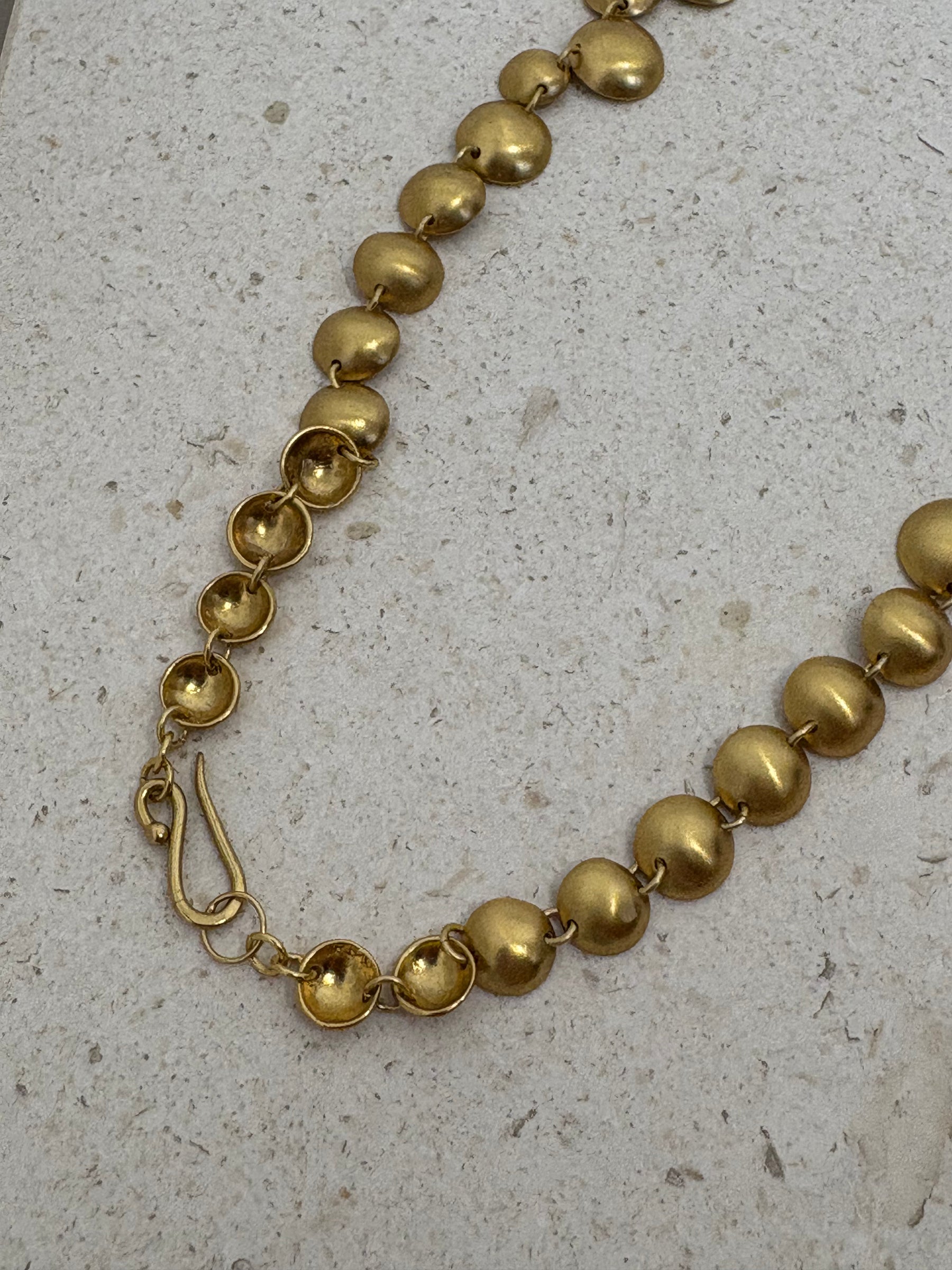 Katerina Makriyianni Gold Tone  DIsk Necklace and Earring Set