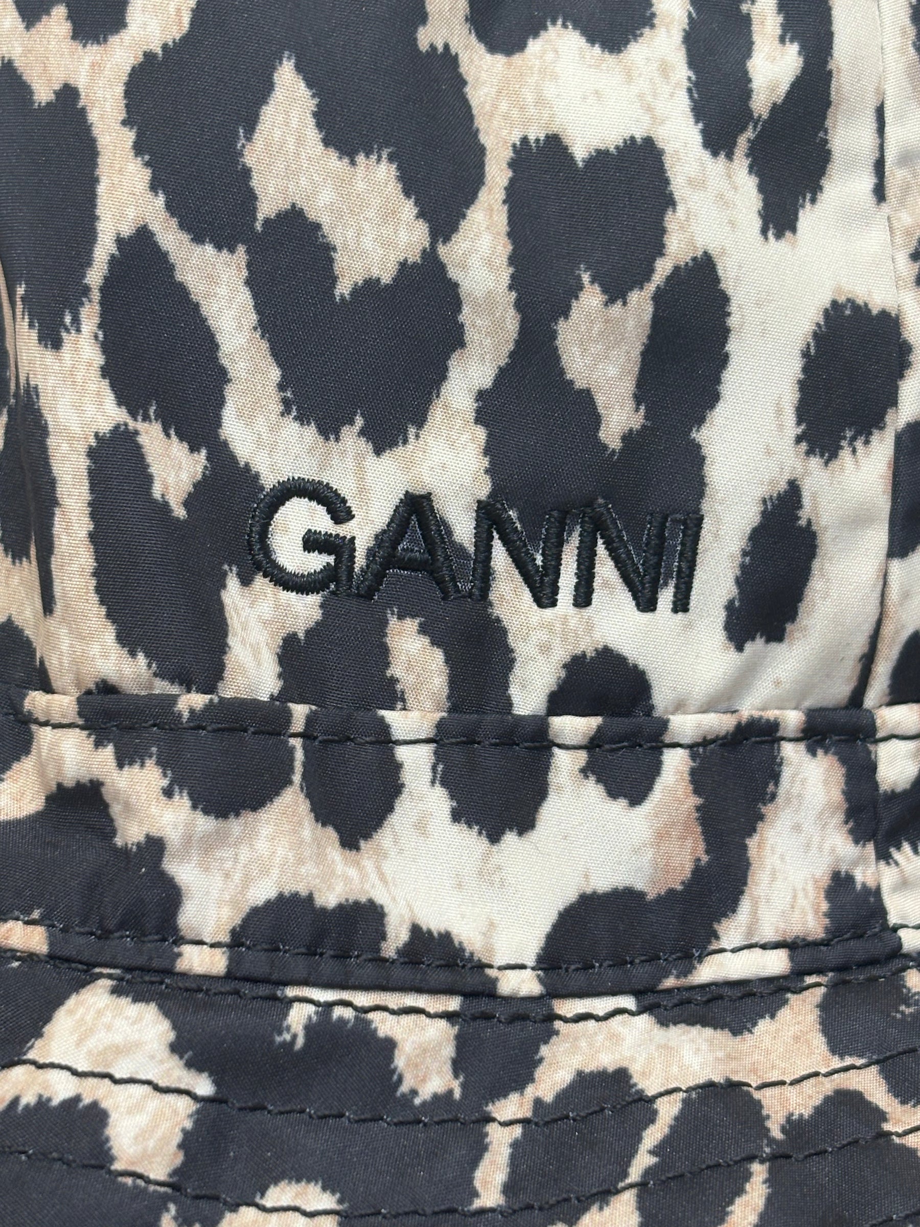 Ganni Animal Print Bucket Hat, M/L