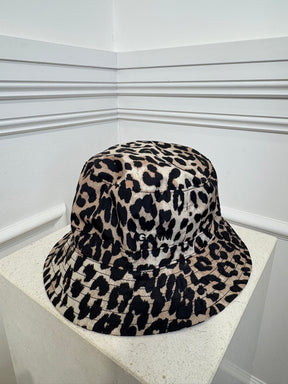 Ganni Animal Print Bucket Hat, M/L