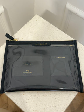 Anya Hindmarch Safe Deposit Leather Trimmed PVC Pouch