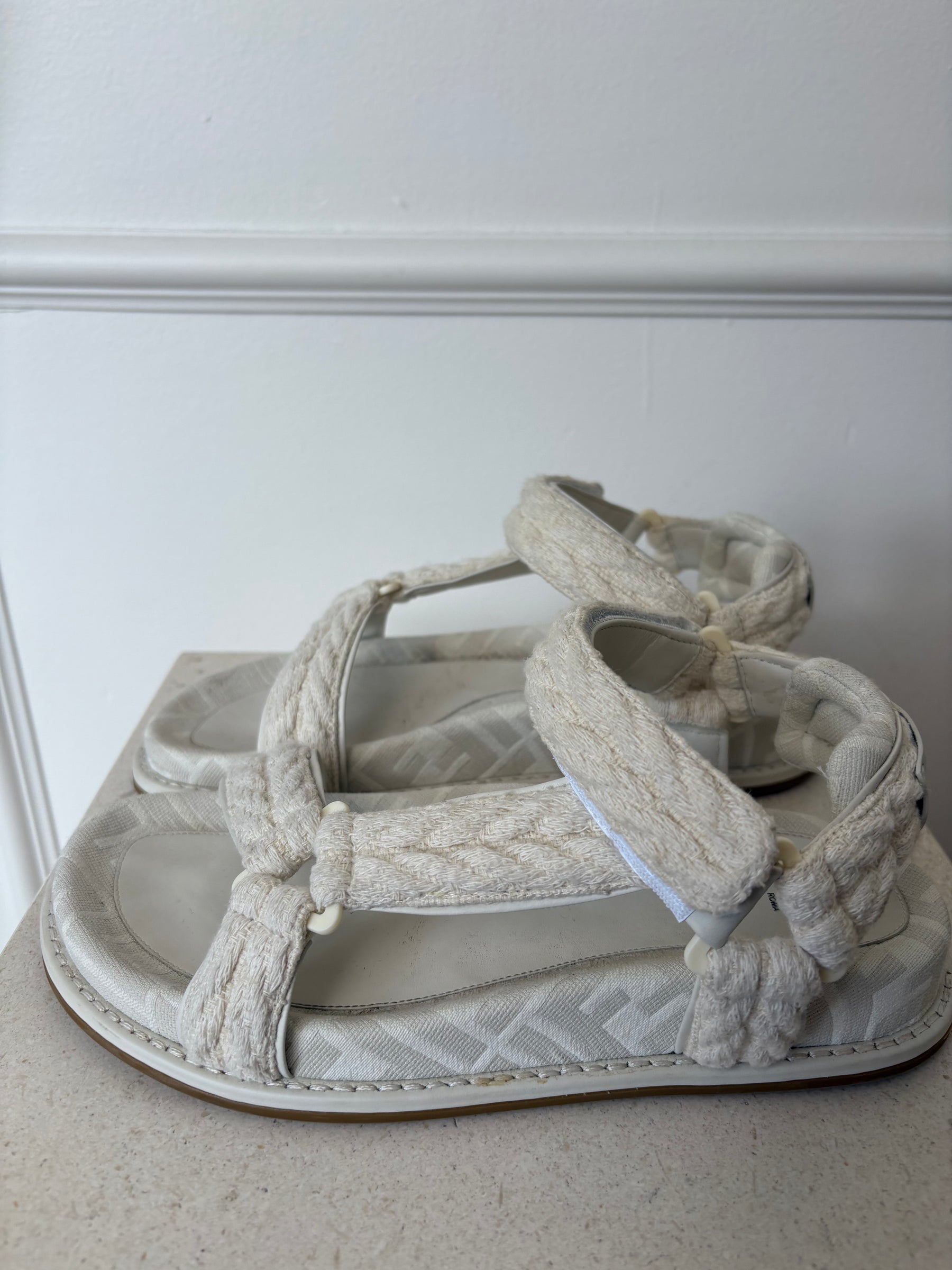 Fendi Dad Sandals White, 37