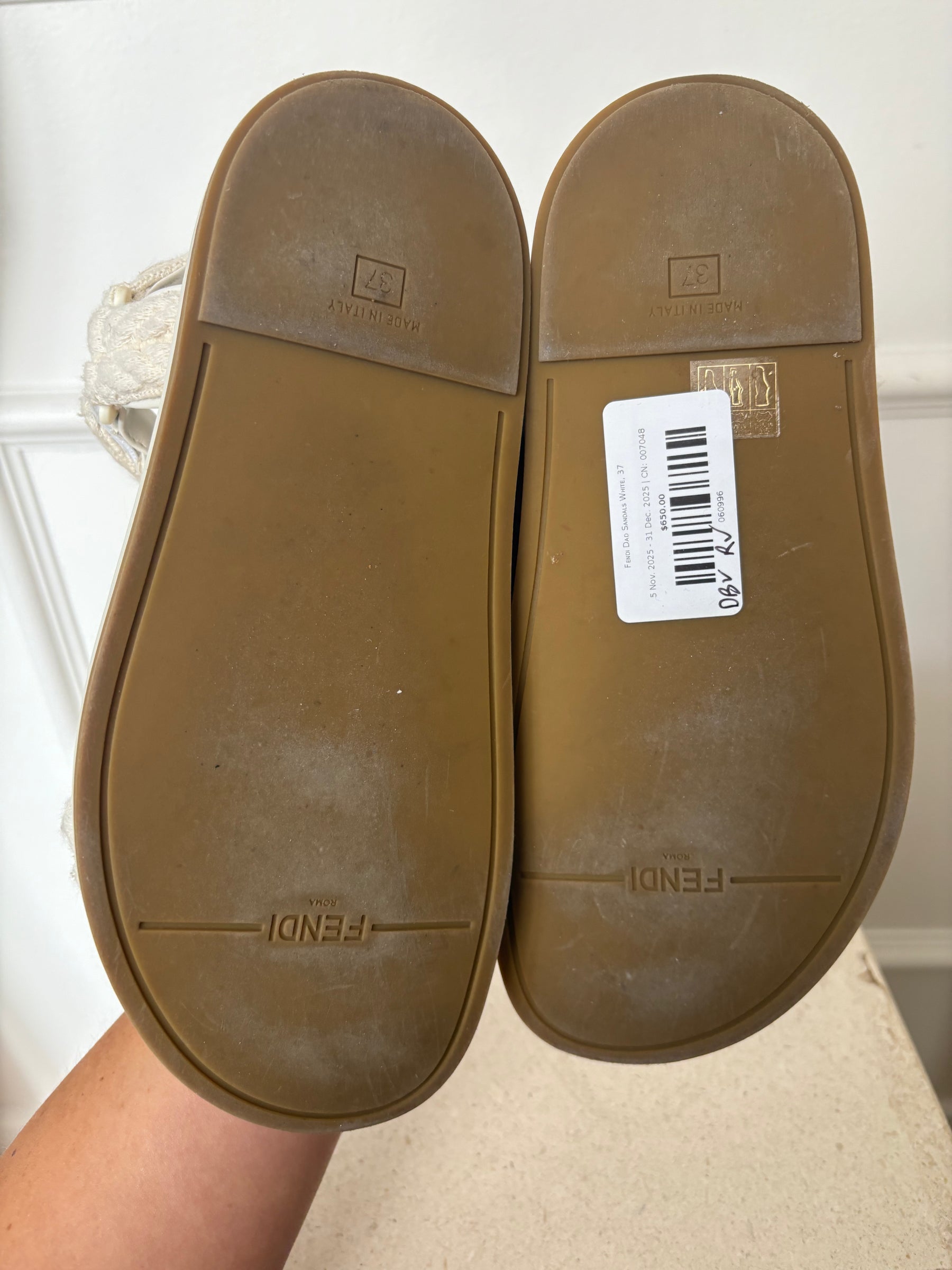 Fendi Dad Sandals White, 37