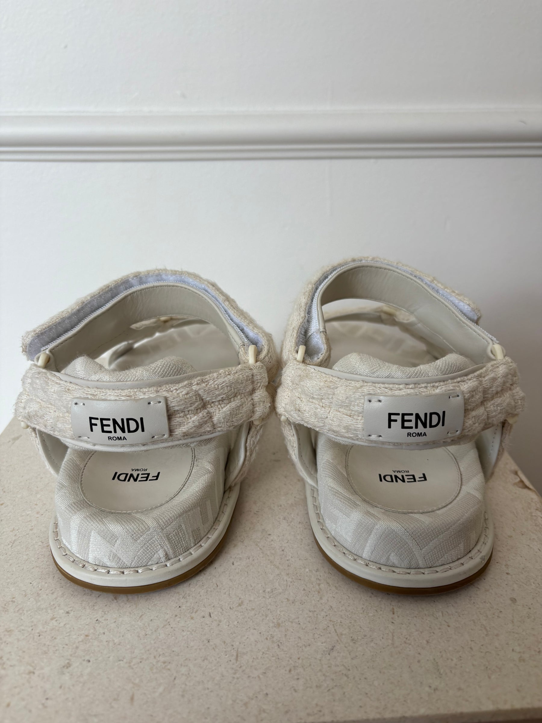 Fendi Dad Sandals White, 37