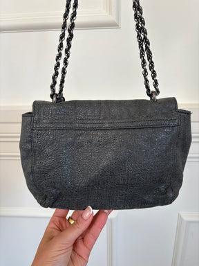 Mulberry Charcoal Sparkle Coated Leather Small Lily Crossybody Bag