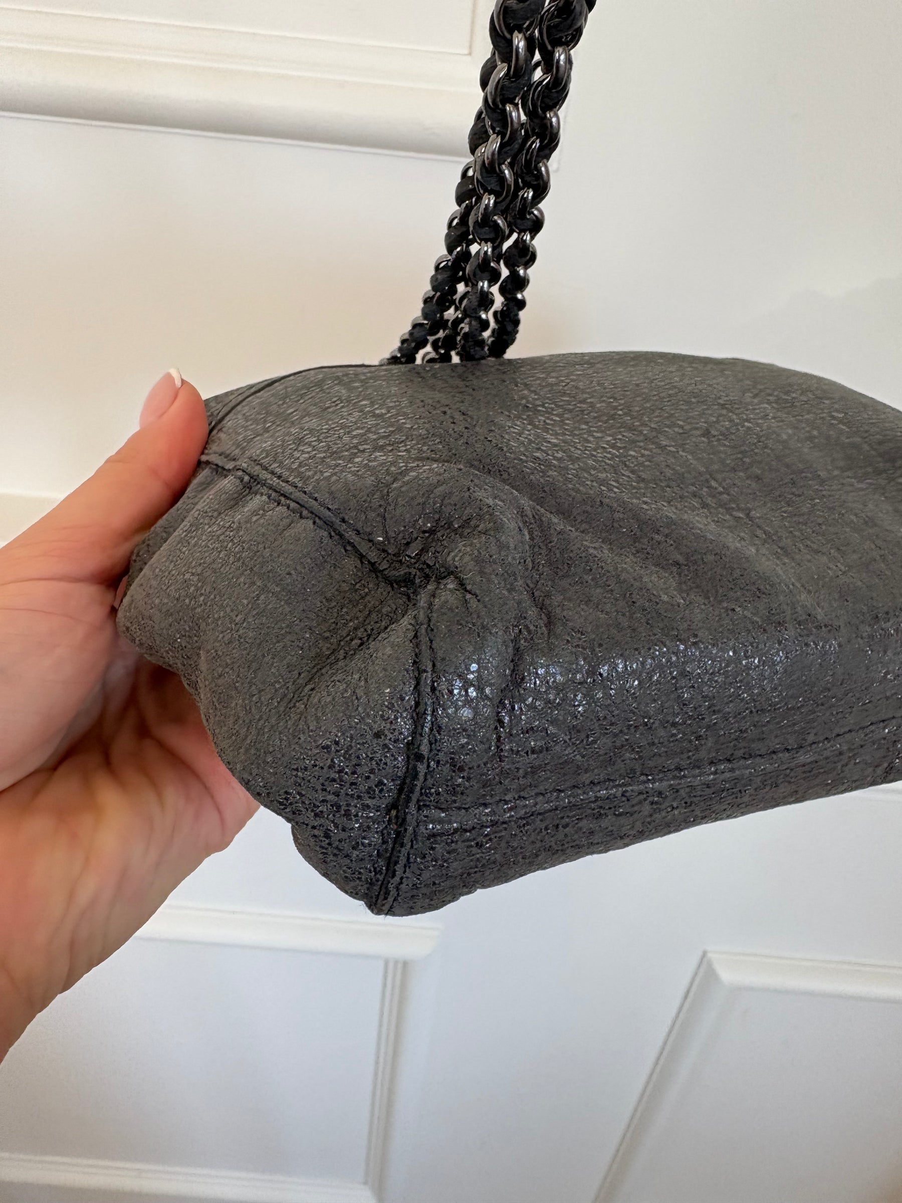 Mulberry Charcoal Sparkle Coated Leather Small Lily Crossybody Bag