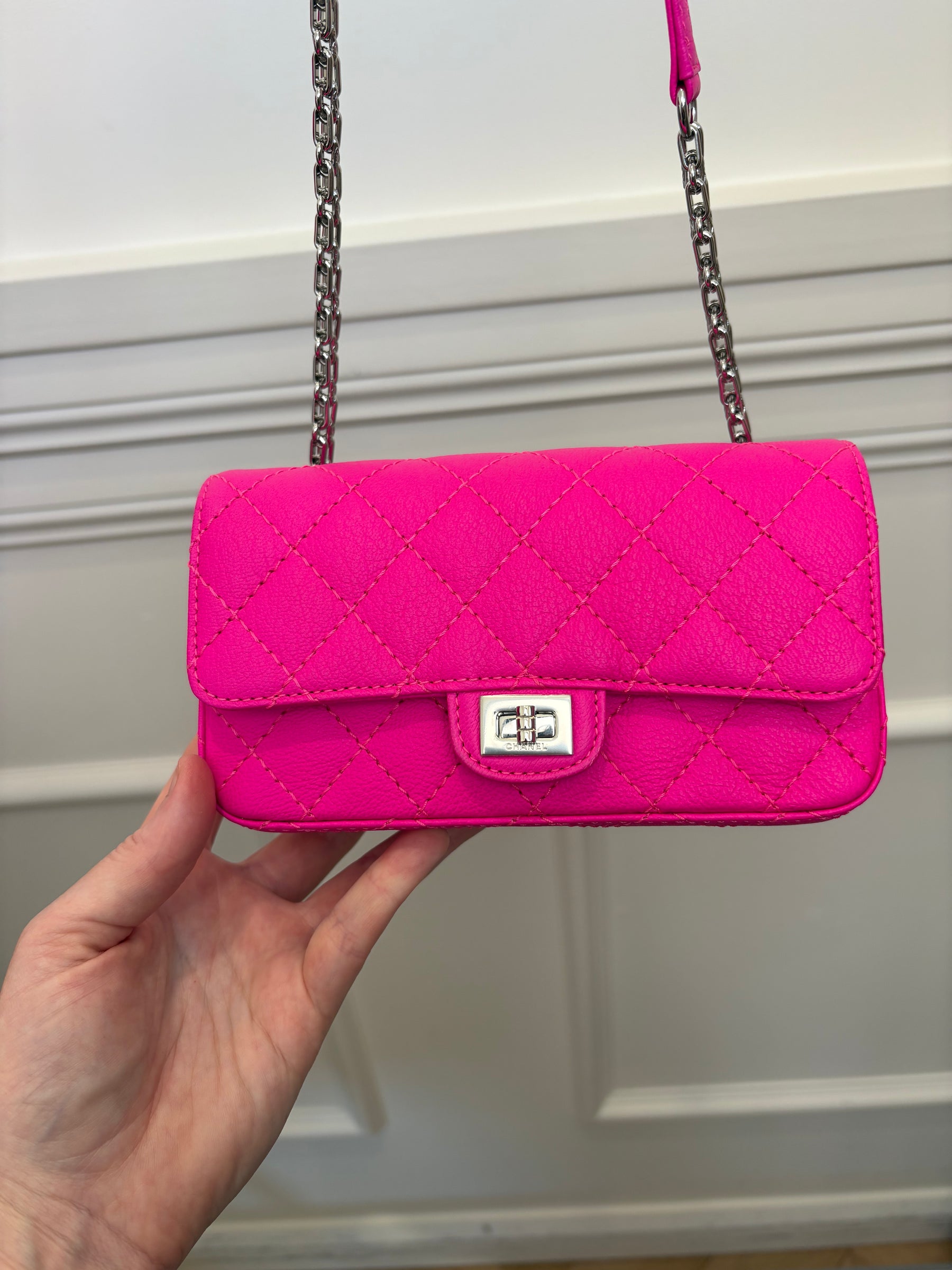 Chanel Neon Pink Quilted Leather Reissue Belt Bag