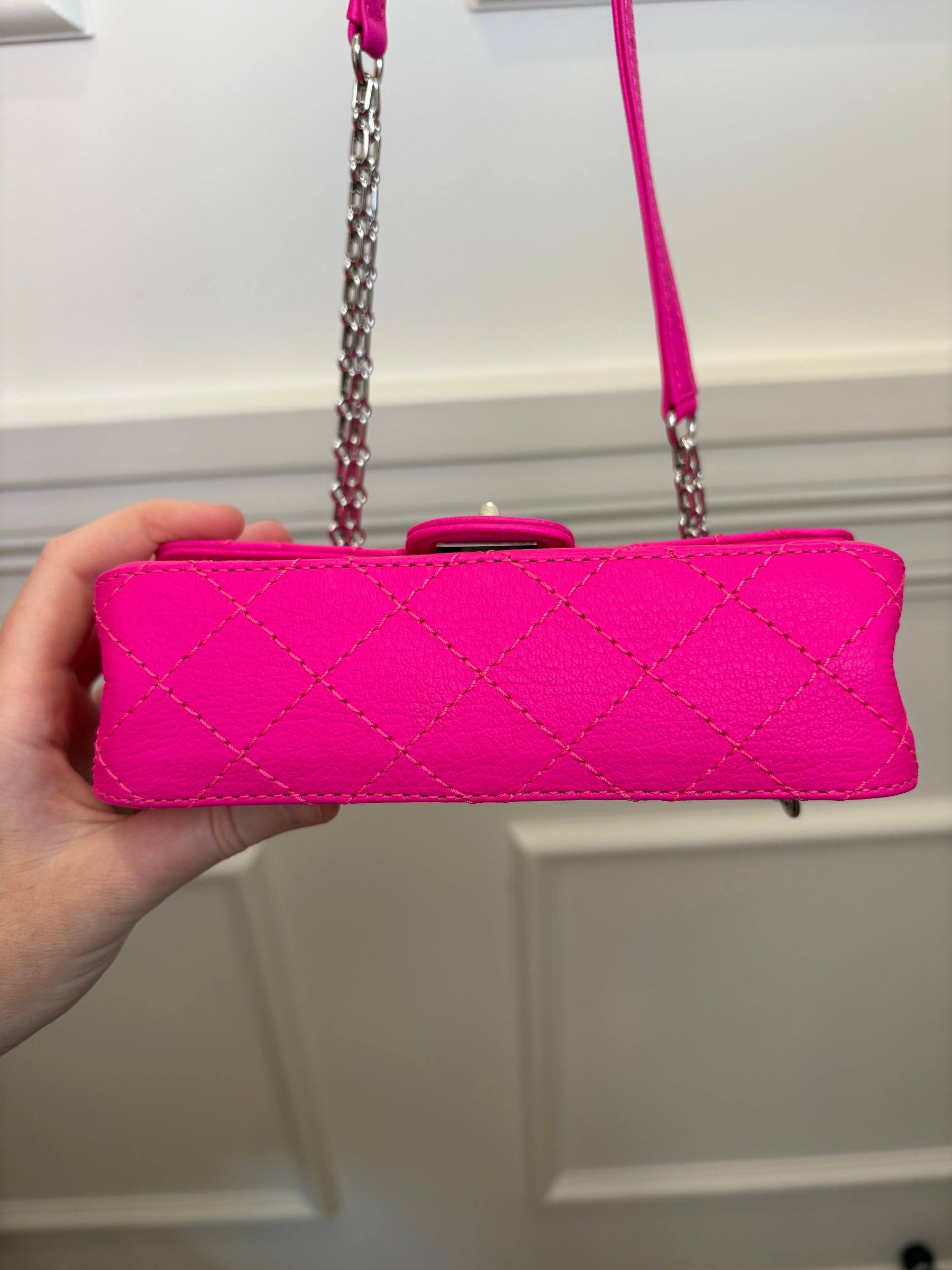 Chanel Neon Pink Quilted Leather Reissue Belt Bag