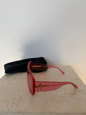 THE ATTICO Pink Oversized Flat Top Sunglasses