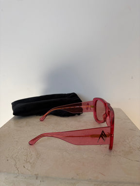 THE ATTICO Pink Oversized Flat Top Sunglasses