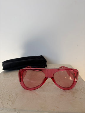 THE ATTICO Pink Oversized Flat Top Sunglasses