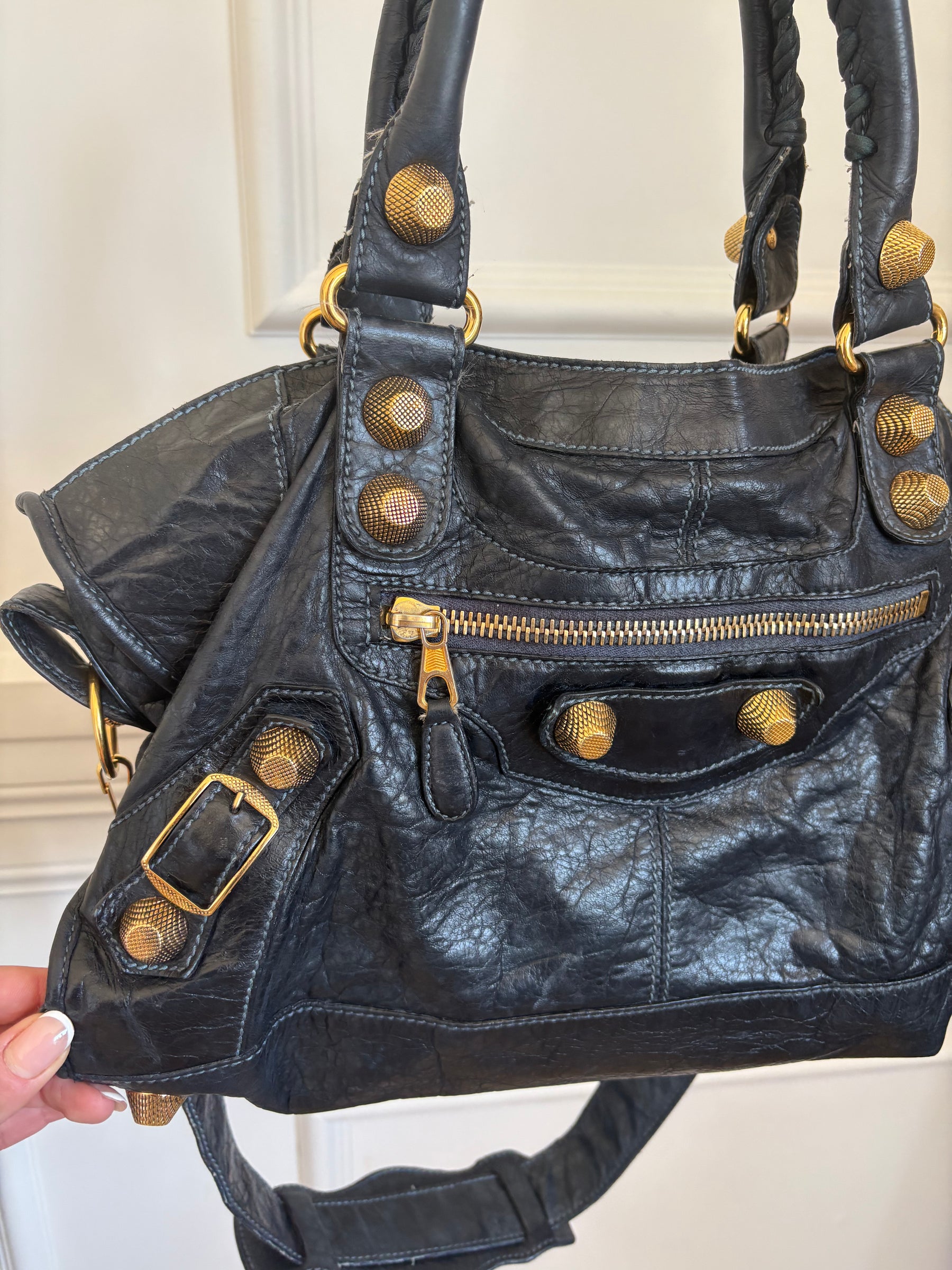 Balenciaga Navy City Bag