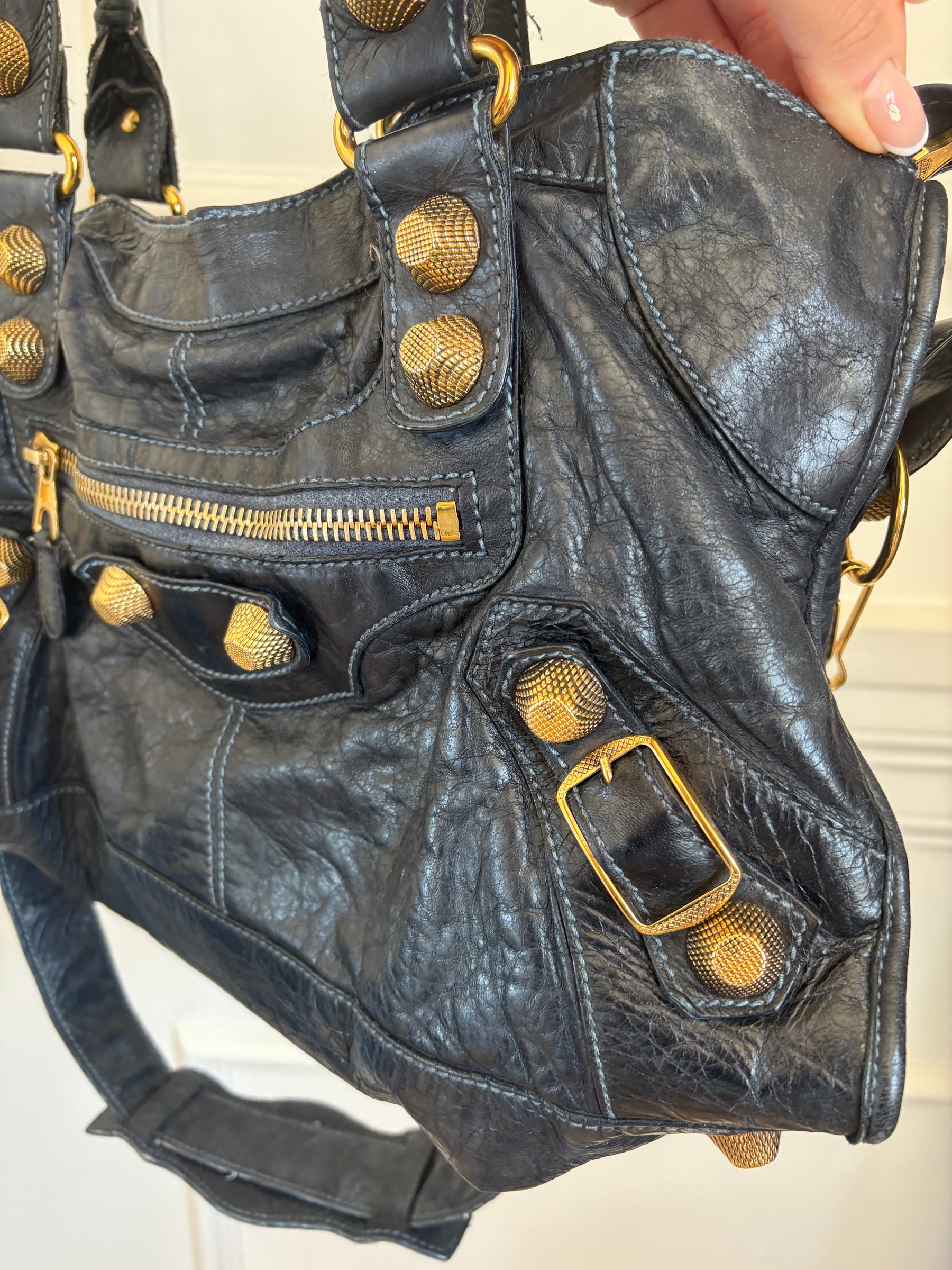 Balenciaga Navy City Bag